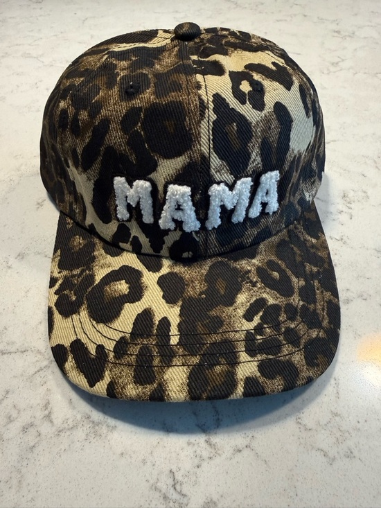 No Brand Accessories - NWOT-Leopard Print "MAMA" Hat- Brown/Black Adjustable